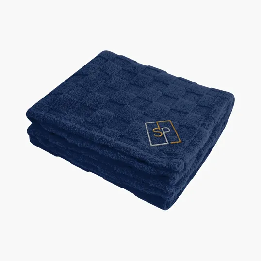 rPET Checkered Sherpa Blanket, 50" x 60" — view 5