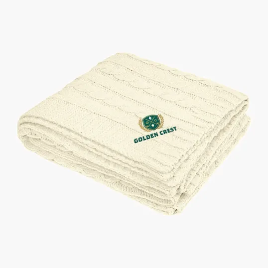 Cable Knit rPET Chenille Blanket — view 2