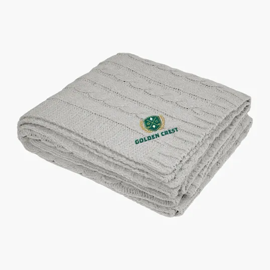 Cable Knit rPET Chenille Blanket — view 3