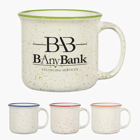 15 Oz. Blaze Campfire Mug, Retro Granite Ceramic