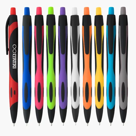 Two-Tone Rubberized Plunger Pen