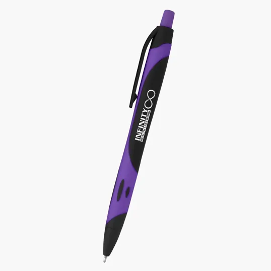 Two-Tone Rubberized Plunger Pen — view 8