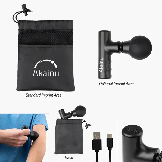 Handheld Massage Gun with rPET Pouch — view 2