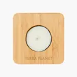 Bamboo Tea Light Candle Holder with Unscented Soy Candle — view 2