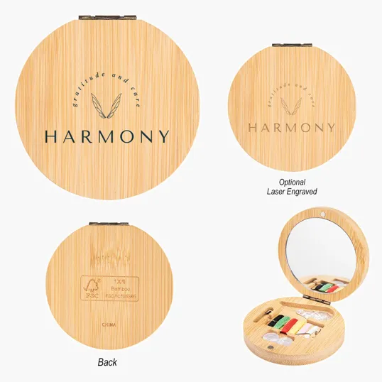 Bamboo Sewing Kit with Mirror — view 2
