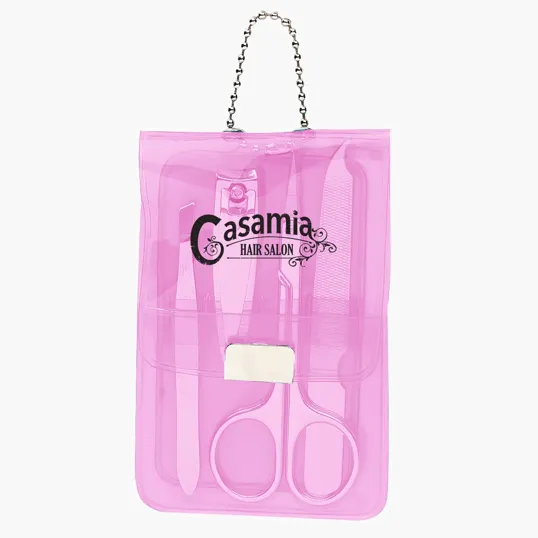 Vinyl Manicure Set with Scissors, Clipper, File, Tweezers — view 4