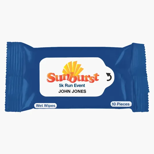 Wet Wipe Packet, 10 Wipes