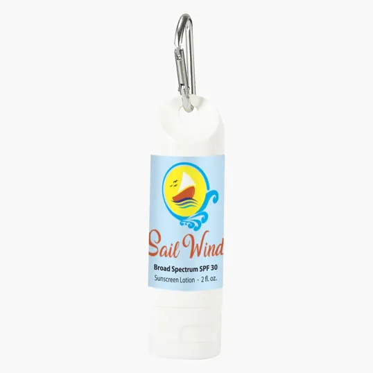 SPF 30 Sunscreen Lotion Carabiner Bottle, 2 Oz.
