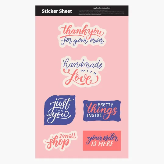Ultra Removable Sticker Sheet, 11.5" x 7" Custom Shapes