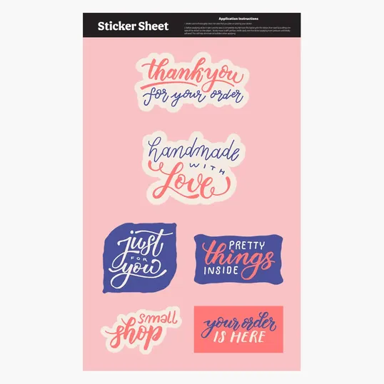 Custom Shapes Sticker Sheet, 11.5" x 7"