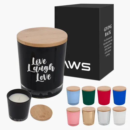 AWS Bamboo Soy Candle in Soda Lime Glass Cylinder