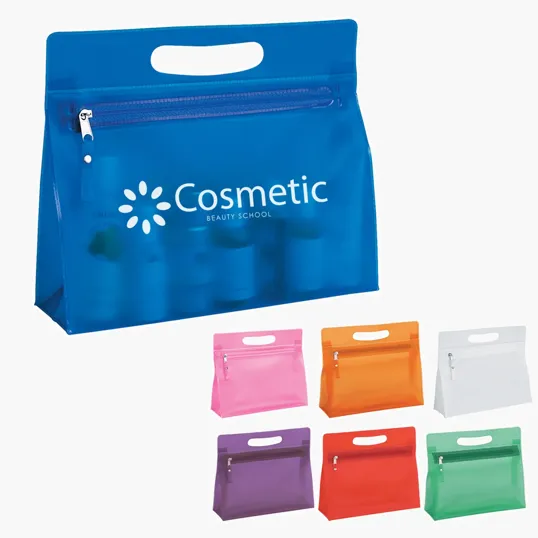 PVC Vanity Bag with Zippered Main Compartment