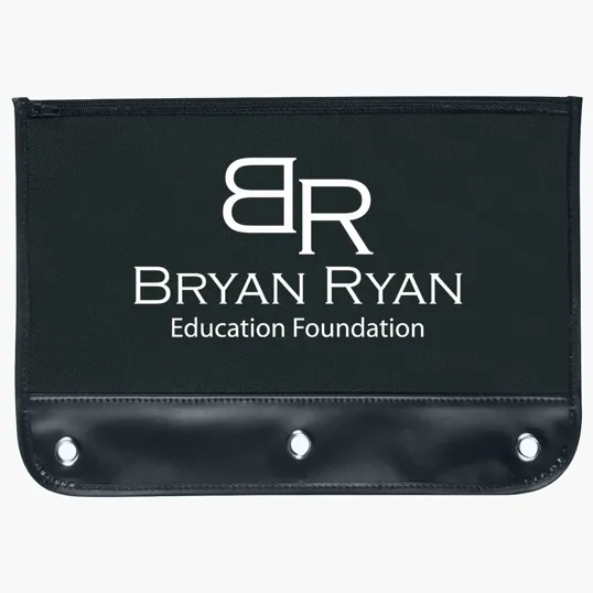 Zippered Pencil Case with Reinforced Binder Holes — view 3