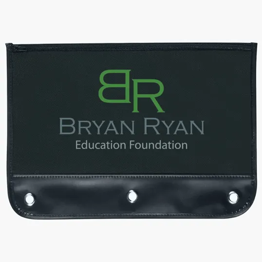 Zippered Pencil Case with Reinforced Binder Holes