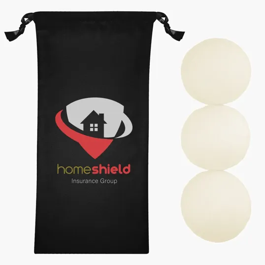 Wool Dryer Ball Set with Drawstring Pouch