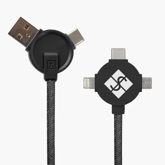 XACTLY 5 Ft. 3-In-1 Lithium Charging Cable