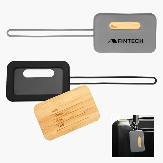 Bamboo & Silicone Luggage Tag