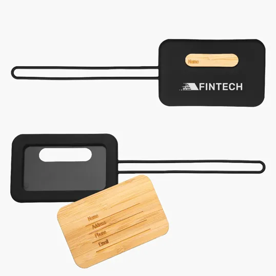 Bamboo & Silicone Luggage Tag — view 2