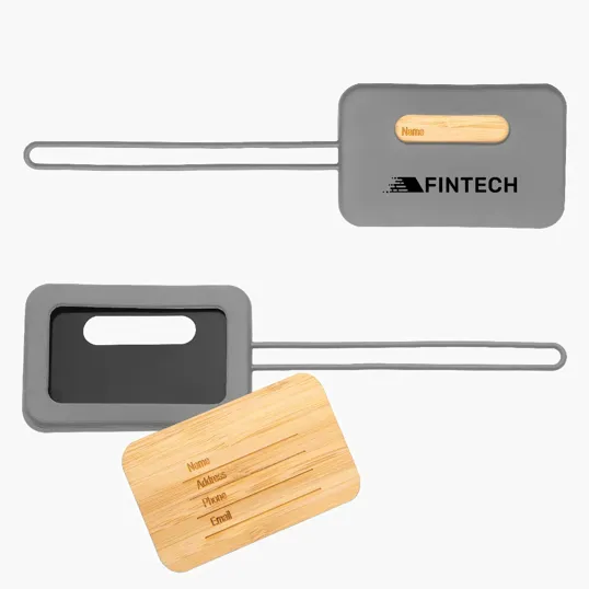 Bamboo & Silicone Luggage Tag — view 3