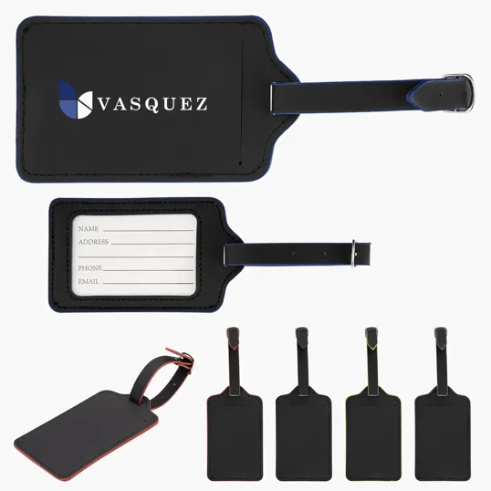 Recycled Leatherette Luggage Tag with ID Window — view 6