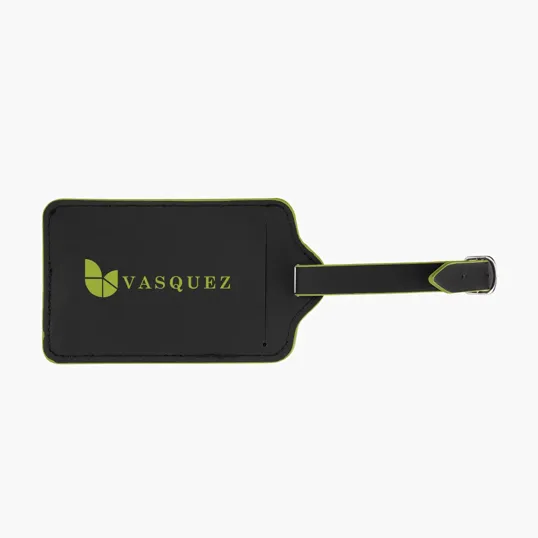 Recycled Leatherette Luggage Tag with ID Window — view 7
