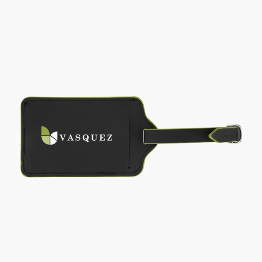 Recycled Leatherette Luggage Tag with ID Window — view 3