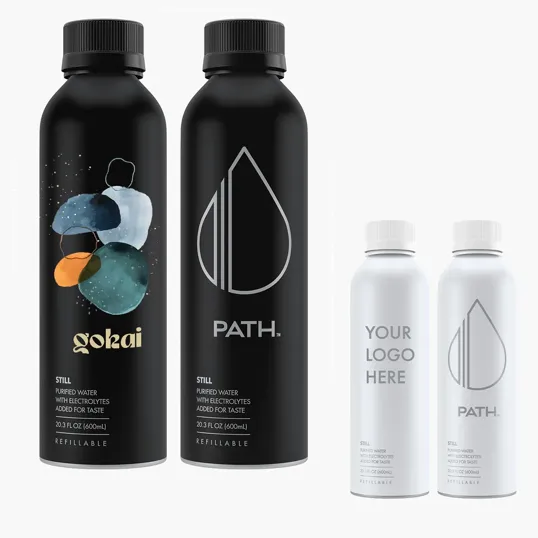 Path 20 oz. Aluminum Water Bottle with Purified Water
