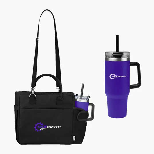Intrepid Refuel Kit with rPET Cooler Tote and 40 oz. Stainless Steel Tumbler