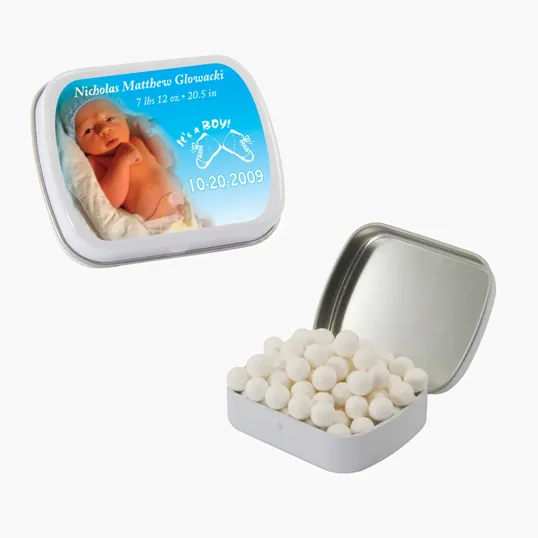 Small Tin with Mints, Candy, or Gum