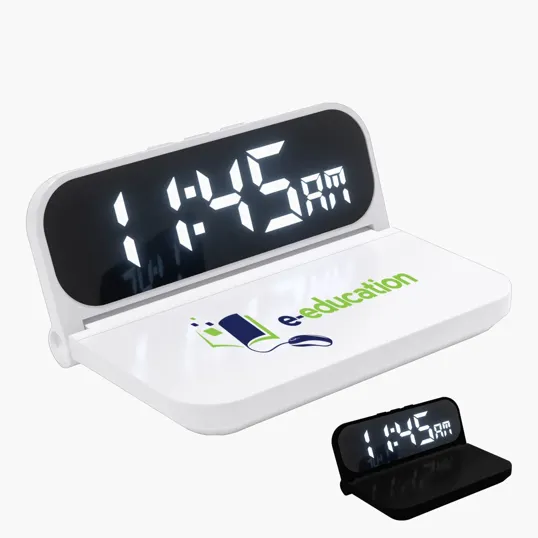 15W Cork Wireless Charger with Digital Clock Display — view 3