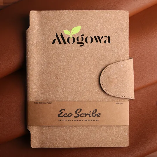 EcoScribe™ Recycled Leather Notebook, 6" x 8.5"