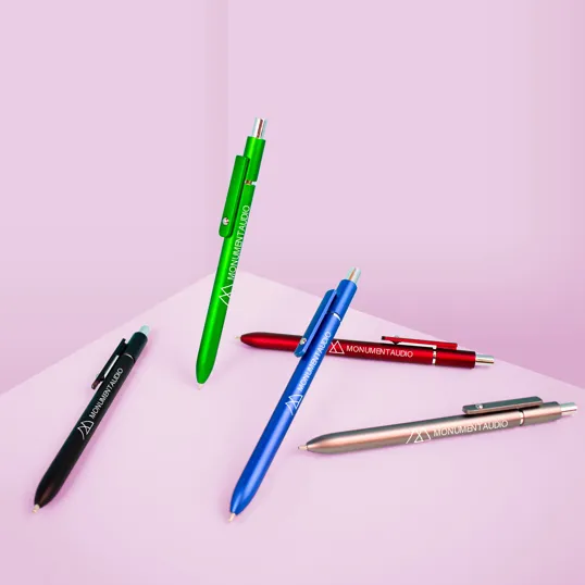 Gazer Plastic Retractable Ballpoint Pen with Chrome Trim
