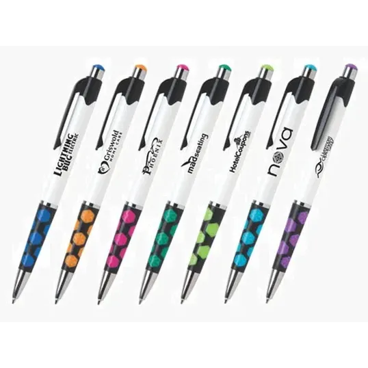 Mardi Gras® Hex Pen, Retractable Ballpoint with Rubber Grip