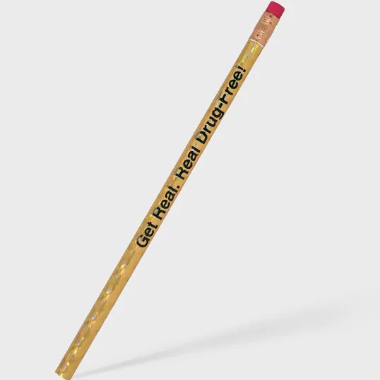 Foiled Foreman Wood Pencil with Gold Ferrule and Pink Eraser