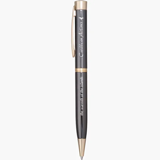 Amesbury Gunmetal Twist-Action Ballpoint Pen with Photodome