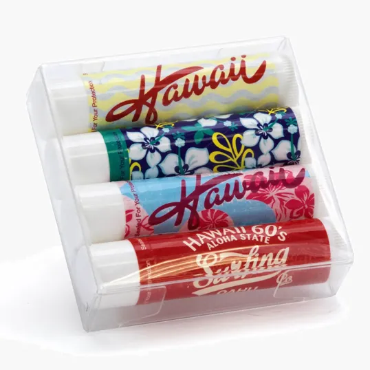 4 Pack Beeswax Lip Moisturizer with Clear Case