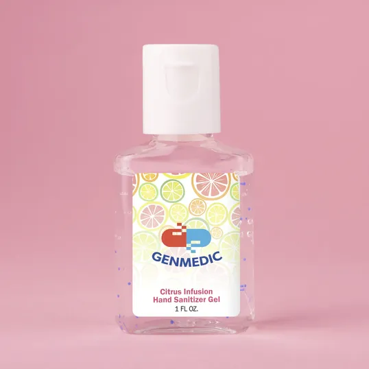 Hand Sanitizer Gel With Moisture Beads, 1 oz Rectangle Bottle