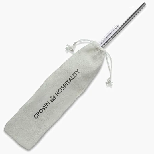 Straight Stainless Steel Straws, Silver