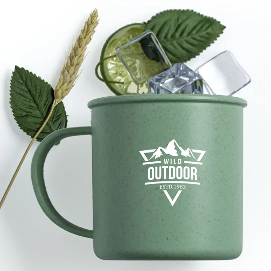 18 Oz Wheat Straw Cup With Handle