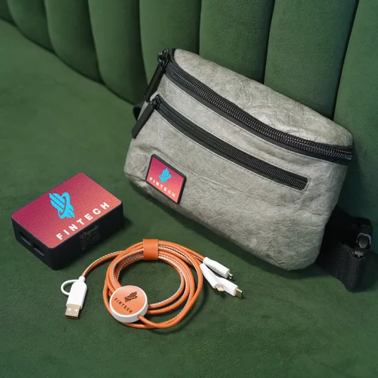 Tech Trio Kit with Crossbody Bag, Speaker, and Charging Cable