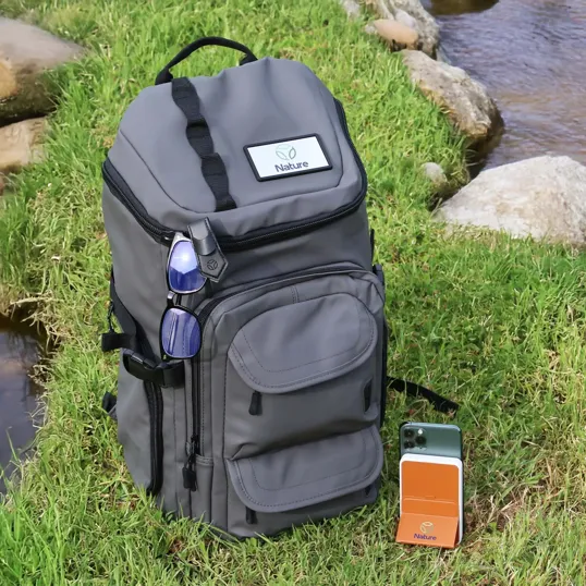 Recycled Adventure Backpack Kit with Powerbank and Glasses Holder