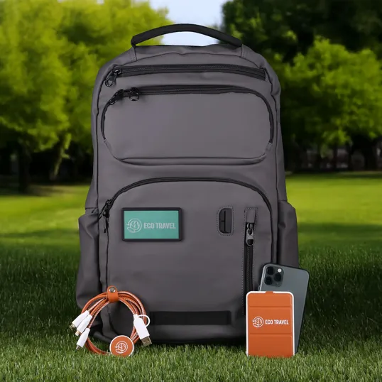 Sustainable Travel Kit with Embarcadero Pack Backpack