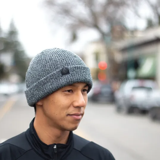 Baxter Cotton Blend Beanie with Leather Patch