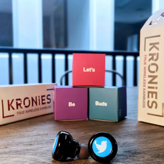 Kronies™ True Wireless Earbuds with Charging Cord and Carry Pouch