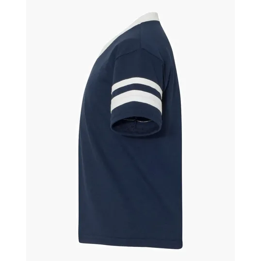 Augusta Sportswear Youth V-Neck Jersey with Striped Sleeves — view 31