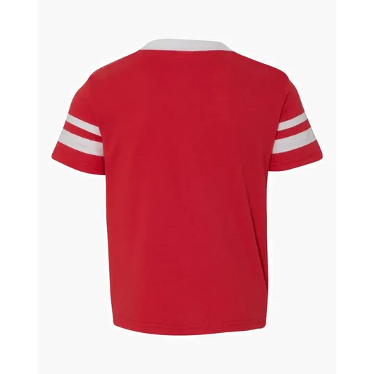 Augusta Sportswear Youth V-Neck Jersey with Striped Sleeves — view 21