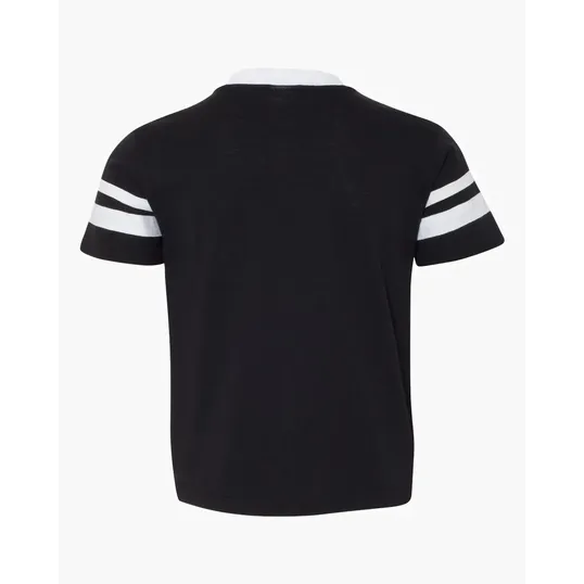 Augusta Sportswear Youth V-Neck Jersey with Striped Sleeves — view 14