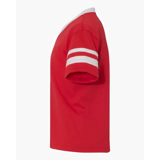 Augusta Sportswear Youth V-Neck Jersey with Striped Sleeves — view 32