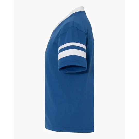 Augusta Sportswear Youth V-Neck Jersey with Striped Sleeves — view 34