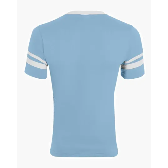 Augusta Sportswear Youth V-Neck Jersey with Striped Sleeves — view 19